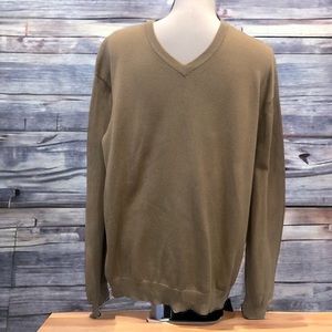 Vintage Bugatchi Vomo V Neck Knit Sweater Pima Mercerized Cotton Imported Large